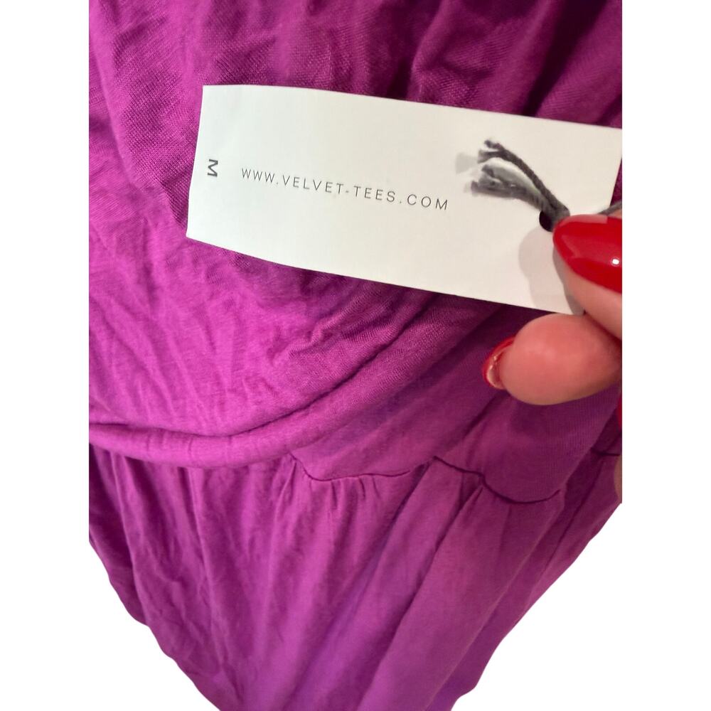 ✨ VELVET Graham Spencer Fuchsia One Shoulder Dress M NWT Asymmetrical 💖 - Picture 4 of 9